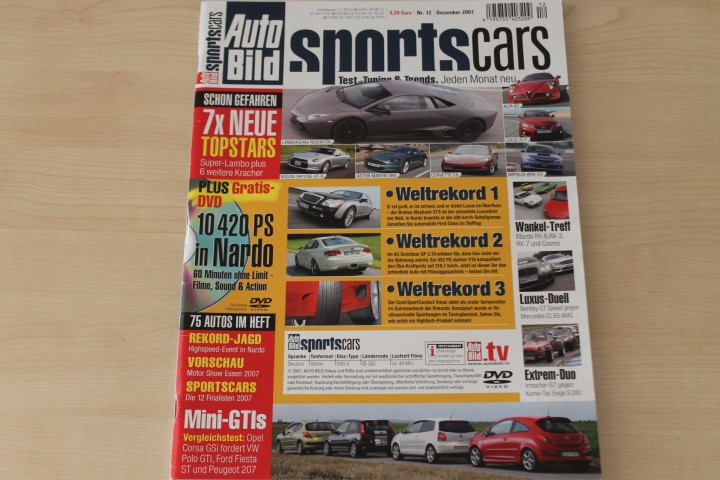 Deckblatt Auto Bild Sportscars (12/2007)